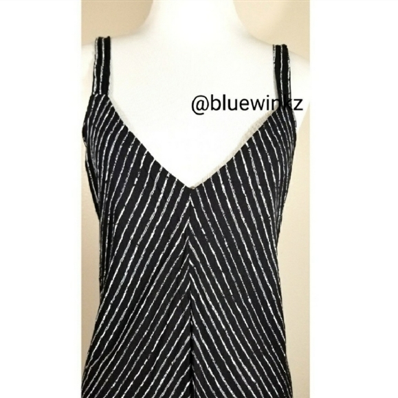 Harem Black and White Stripe Jumpsuit Dress - Picture 5 of 7